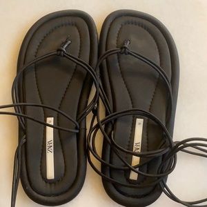 ZARA padded tie sandals